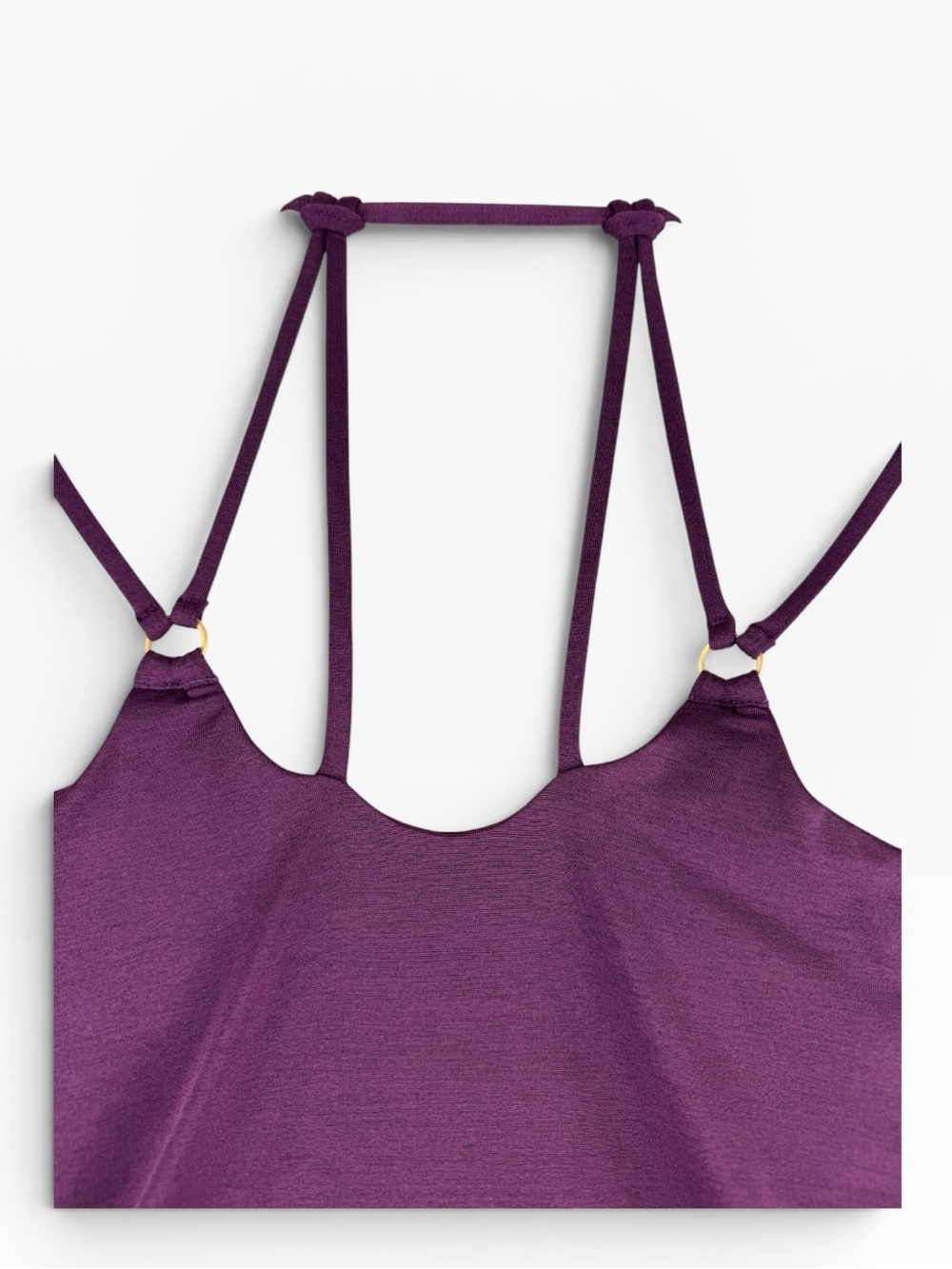NWT Athleta Aqualuxe Tankini Swim Top XS Purple Strappy V-Neck UPF 50+ - Picture 6 of 7